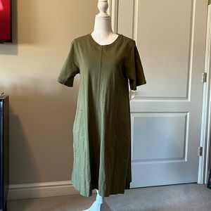 Me + Em Olive Green Casual Midi Dress